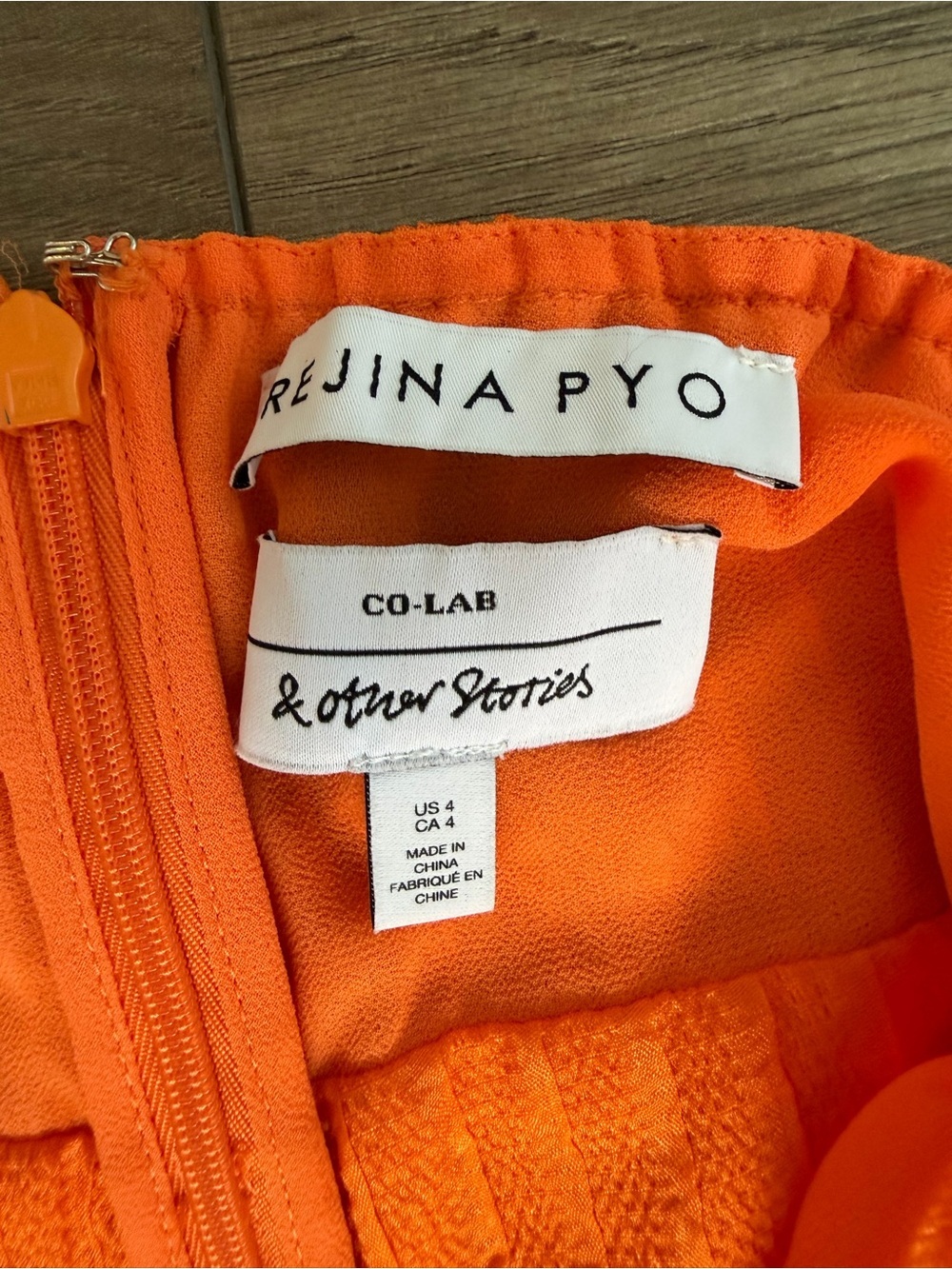 & OTHER STORIES x REJINA PYO Mulberry Silk Halter Midi Dress Orange Size 4 - Picture 5 of 10